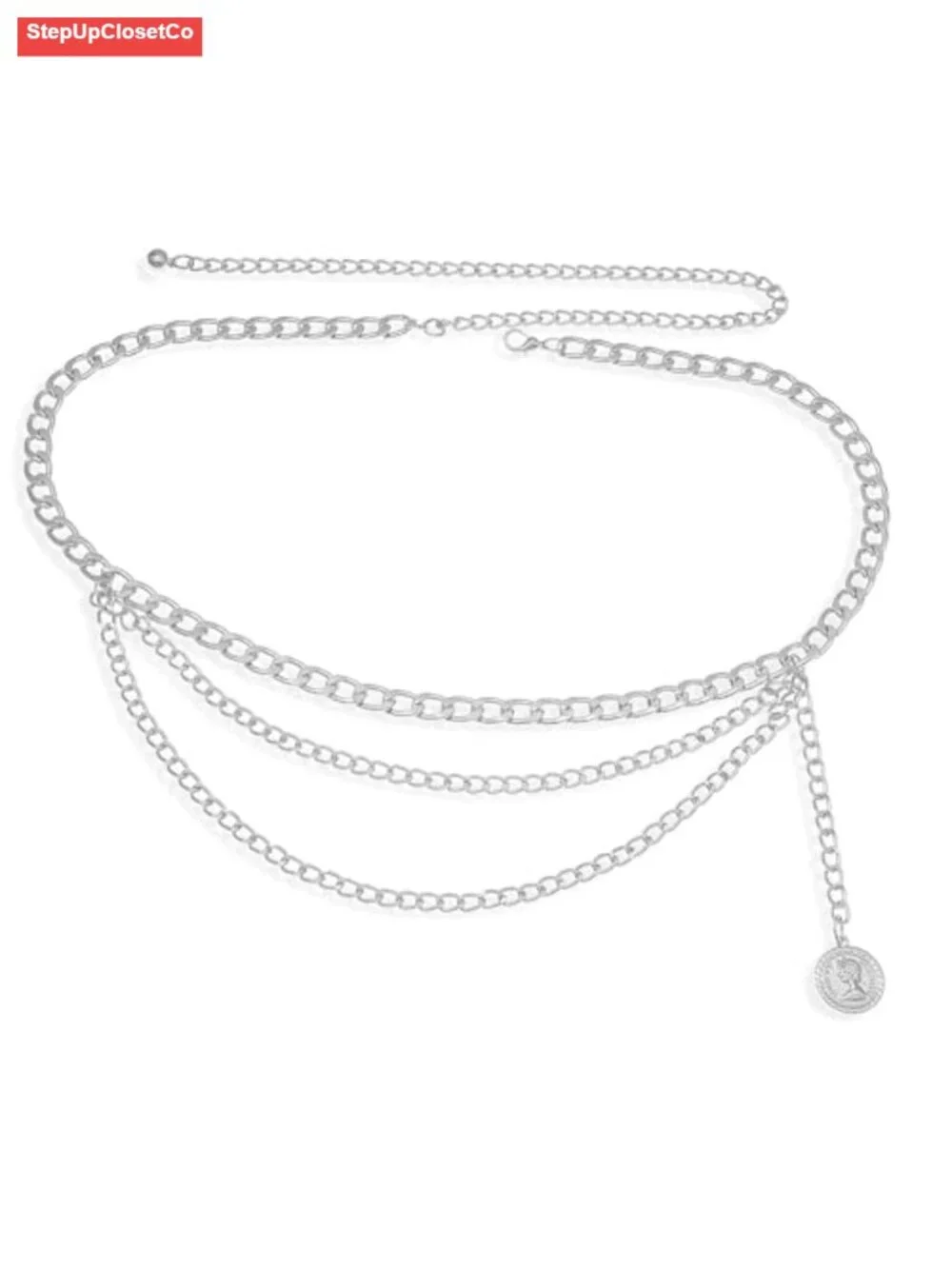 Multilayer Waist Chain Metal Chain Belt for Women - Adjustable Hip Belly Chain